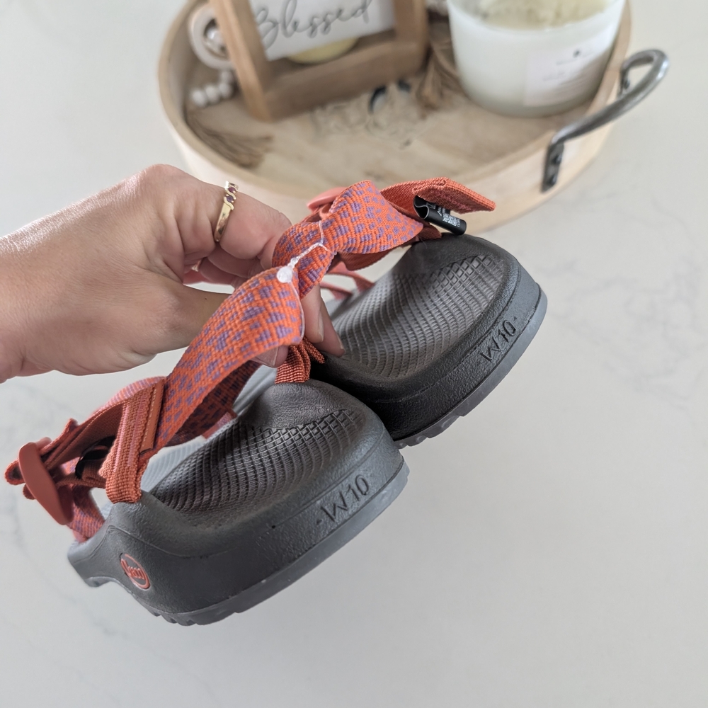 Chaco Mega Z Orange and Black Women's Sandals Size 10 - Picture 4 of 6